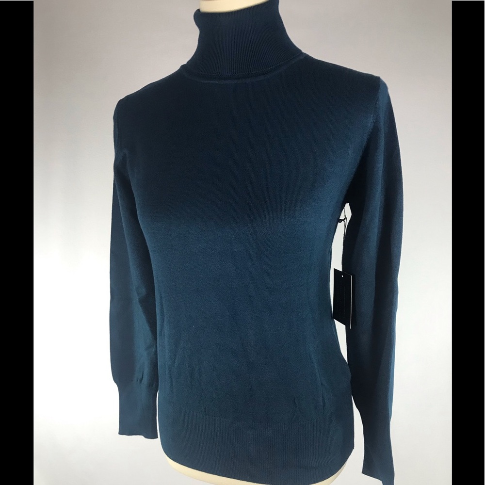 Cielo Large Teal Turtleneck Soft Pullover Knit